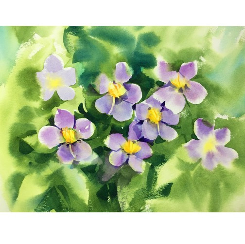 การวาดภาพดอกไม้ด้วยเทคนิคระบายสีน้ำ